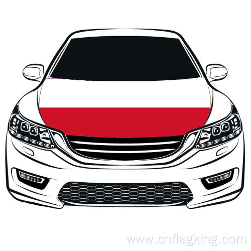 The Republic Of Poland Hood flag 3.3X5FT 100*150cm The Republic Of Poland Car Hood Cover Flag